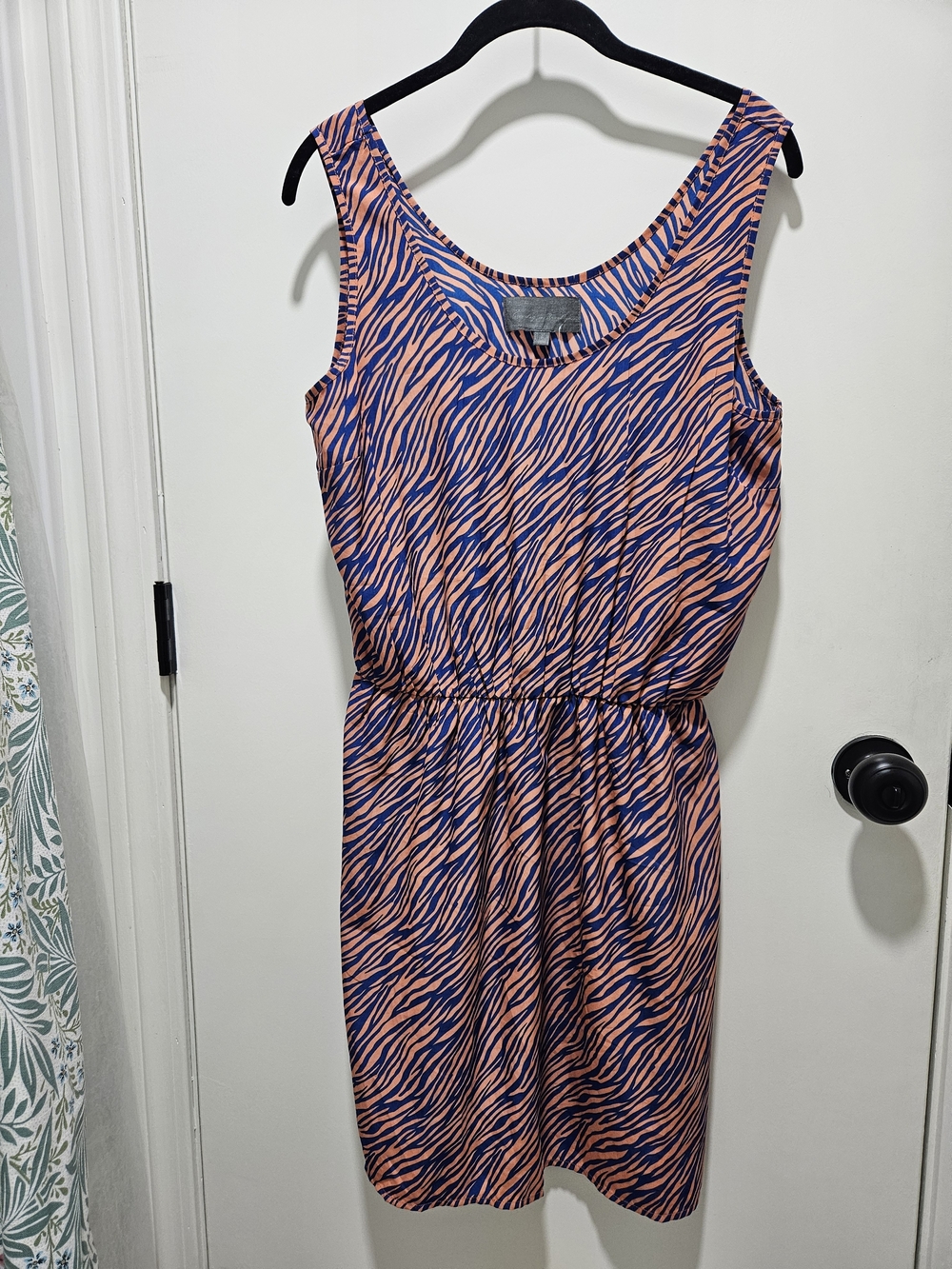Orange and Blue Zebra-Print Dress